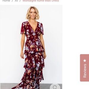 Baltic Born Floral Maxi Dress - Burgundy and Blue